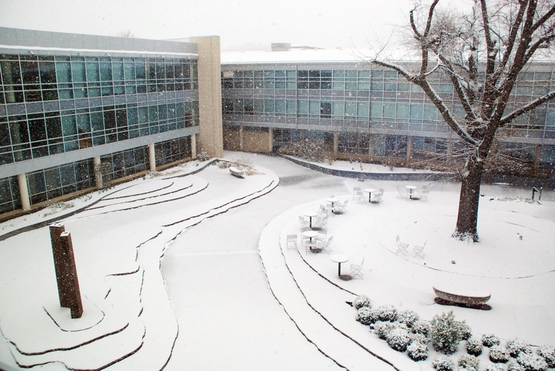 courtyard in snow