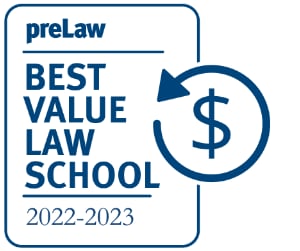 PreLaw Best Value Law School seal