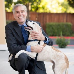 photo of Stephen Wells with dog